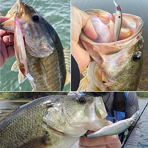 XFISHMAN Jerkbait Kit - Minnow Lure - Suspending - Bass, Smallmouth Bass, Walleye, Largemouth Bass - 1 Piece - color: Sexy-Shad, size: 110mm（4-3/8"in）