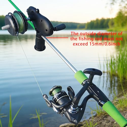 Black Pig-Shaped Fishing Line Winder Spooler, All-in-One Portable Fishing Reel Spooling Station for Spinning, Casting Reels, Clamp-on Rod or Desk Mount, Anti-Twist, Multi-Function, - size: RXQ-XZ