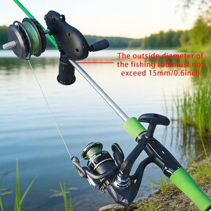 Black Pig-Shaped Fishing Line Winder Spooler, All-in-One Portable Fishing Reel Spooling Station for Spinning, Casting Reels, Clamp-on Rod or Desk Mount, Anti-Twist, Multi-Function, - size: RXQ-XZ