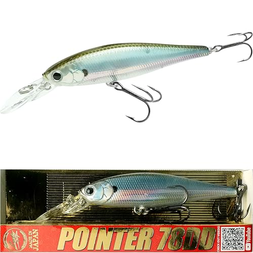 LUCKY CRAFT Pointer 78DD Freshwater Fishing Lure and Gear for Bass & Trout, 3 inch Deep Diving Suspending Jerkbait Fishing Line, Pressure-Ready Fish Bait, Premium Gear for Tackle Box, - color: 410 MH Ghost Minnow