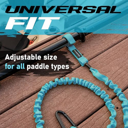Gradient Fitness 2 Pack Kayak Paddle Leash, 5-8 Feet Stretchable Paddle Strap with Carabiner Secure Leash Lanyard Rope for SUP Kayak Canoe Paddle Fishing Pole Rod - color: Blue