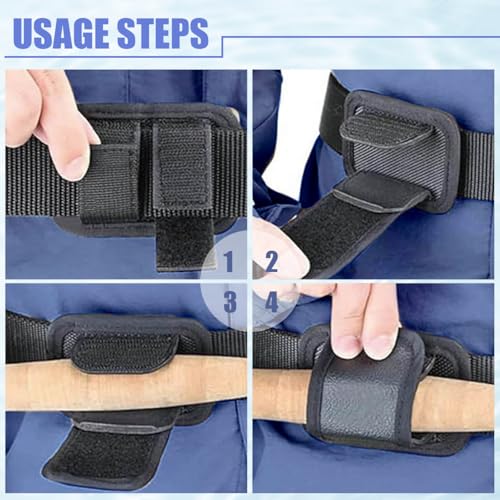 Fishing Waist Belt Rod Holder Adjustable Wading Belts with Removable Fish Pole Inserter Portable Outdoor Fly Fishing Gear for Surf Kayak Spinning Casting