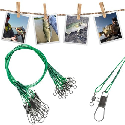 AMYSPORTS Saltwater Steel Leaders Fishing Rigs Heavy Duty Wire Leader Lures High Strength Fishing Leader Freshwater Black Nickel - size: #3 (9.8in-40lb) 30pcs