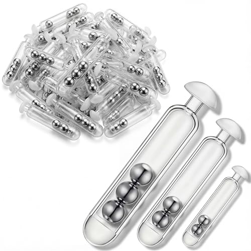 Soulchen 90 Pcs Fishing Bait Rattles Bait Weight with Rattling Beads Fishing Rattles Shake, Plastic & Stainless Steel Beads, Ideal for Freshwater & Saltwater - size: 0.2g,0.45g,0.6g