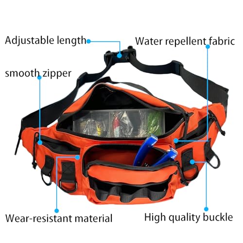 Fishing Fanny Pack for Men -Fishing Fanny Pack-Lightweight and Fishing Sling Pack - color: Black