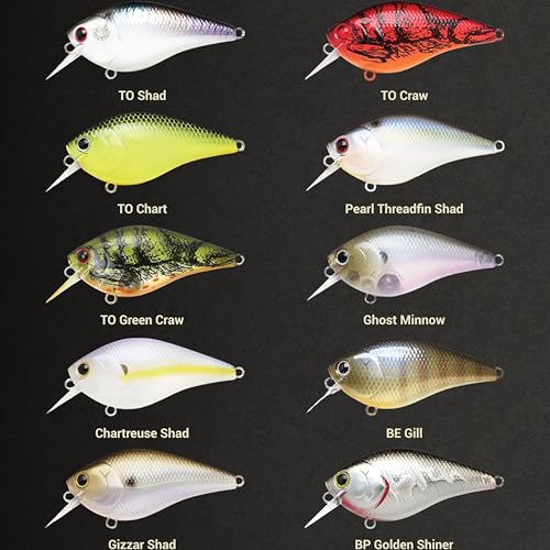 LUCKY CRAFT LC 1.5 Silent Squarebill Crankbait Fishing Lure, 2-3/8", Bass Fishing Lures for Freshwater, Hard Crankbait with Treble Fishing Hooks, Fishing Accessories - color: 146 TO Chart