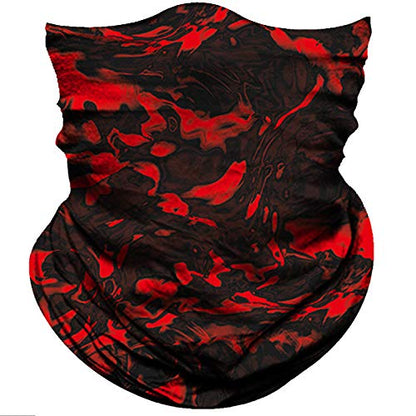 Obacle Seamless Face Mask Rave Bandana Men Women for Dust Sun Wind Protection - color: Pure Black Red