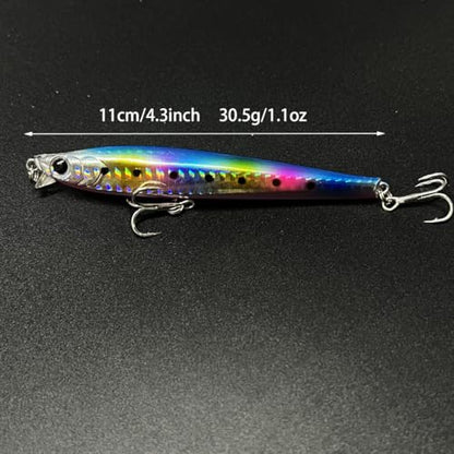 3pcs Boxed Premium Set Fishing Lure Long Cast Mino Ocean Lake Submersible Lure - color: AH1131B-4.3'' 1.1oz