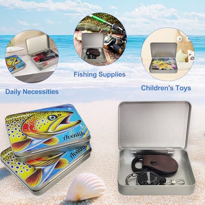 Aventik Fishing Tackle Tin Box Fish Tools Gift 3 Pack or 6 Pack Metal Storage Case for Fishing Hooks Lures Wet & Dry Flies Storage Tackle Organizer for Anglers and Outdoor Travel（3pc) - style: 3pc