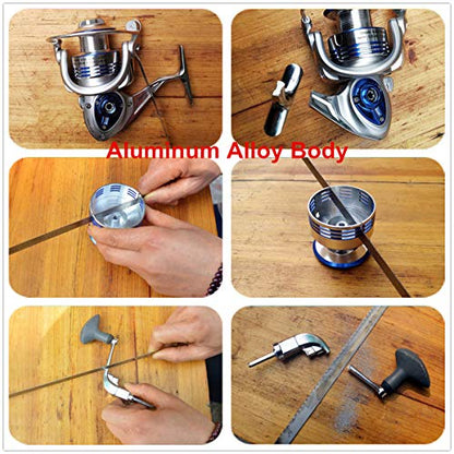 Diwa Spinning Fishing Reels for Saltwater Freshwater 3000 4000 5000 6000 7000 Spools Ultra Smooth Ultralight Powerful Trout Bass Carp Gear Stainless Ball Bearings Metal Body Ice Fishing Reels - style: 7000