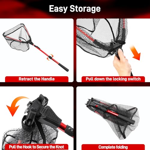 3PCS Fishing Tool Kit - Collapsible Fishing Net, Foldable Fishing Basket, Fishing Pliers Hook Remover, Gifts for Fishermen, Dad, Men