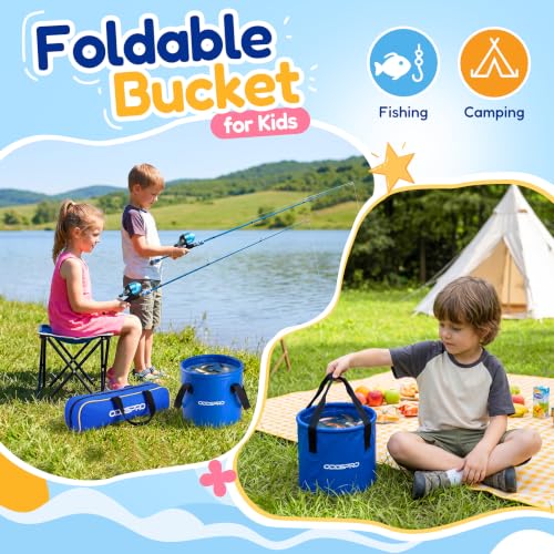 ODDSPRO Kids Fishing Pole - Portable Kids Fishing Rod and Reel Combo, Kids Fishing Gear with Tackle Box, Spincast Reel, Collapsible Chair and Bucket, Fishing Pole for Kids Boys Girls Toddler Youth 3+ - size: 4.92 ft