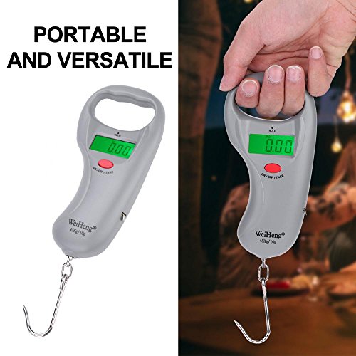 Fish Scale Digital Weight, LCD Display Portable Electric Fishing Hanging Scale 45kg with Tapeline Fishing