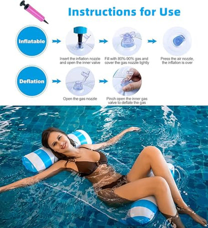 8/2 Pack Inflatable Pool Floats Adult,Plus Size 4-in-1 Multifunctional Pool Hammock Floating Lounge Chairs,Suitable for Vacation,Leisure,Pool Parties - color: Blue&navy&rose&Green