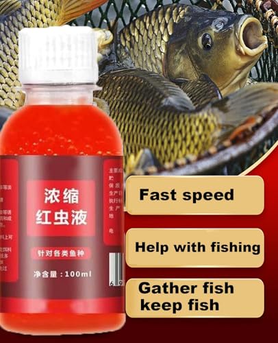 2PCS Red 40 Fishing Liquid, Red Ink Fishing,Fishing Bait,Red Fish attractants, Fishing Liquid Bait, Bait Fish Additive,Fish Lure Attraction Enhancer for Trout, Cod, Carp, Bass(100ml*2)