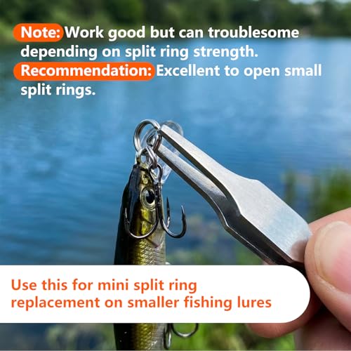 Split Ring Pliers Fishing Lure Tool for Small Rings Mini Key Ring Opener | Stainless Steel Micro Tweezers to Open Small Jump Rings for Jewelry Making and Quick Hook Removal 2 Pack
