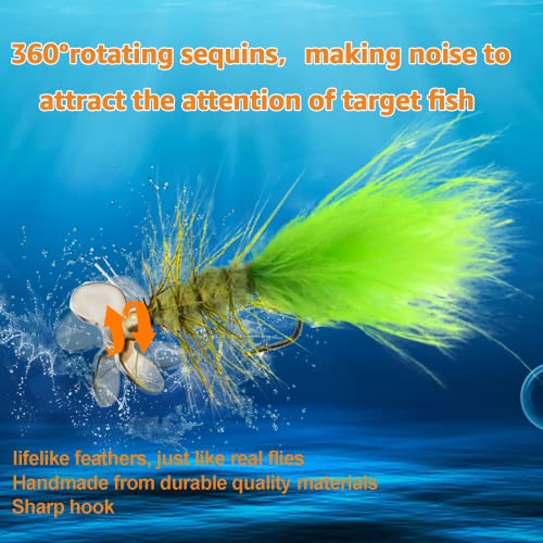 Fly Fishing Poppers Fly Fishing Dry Flies Topwater Fishing Lures Bass Popper Flies Bugs Lures Panfish Bait Fly Trout Bobber Flies Kit for Bass Trout Panfish Bluegill Salmon - color: C: 5pcs Hand Tied Fly Fishing Flies