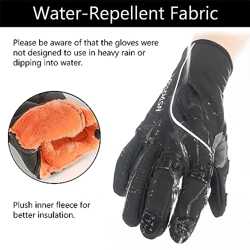 Bassdash WintePro Insulated Fishing Gloves Water Repellent with Fleece Lining Cold Weather Winter Gloves for Men Women Ice Fishing Hunting Photography Hiking - color: Black, size: Large