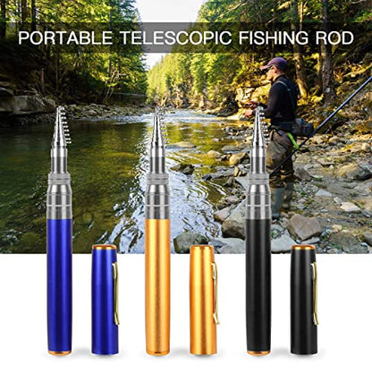 2023 Pocket Size Fishing Rod - Pen Fishing Pole and Reel Combo, Portable Telescopic Small Fishing Pole Mini Fishing Rod, Micro Collapsible Fishing Rod and Reel Combo Travel Fishing Kits - color: White