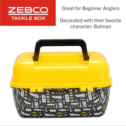 Zebco Youth Tackle Box, Single Lift-Out Tray, Secure Snap Closure - style: Batman