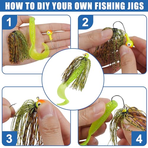 Spinner Bait Skirt Jig Skirts Replacement DIY Fishing Lure Making Supplies Soft Skirt for Spinnerbaits Bass Fishing Jigs Buzzbait Squid Jigs Fishing Lure Skirts 50 Strands - style: 24pcs