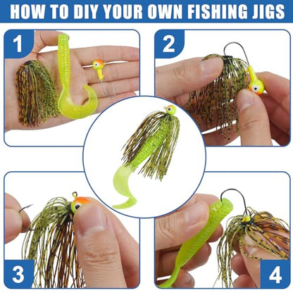 Spinner Bait Skirt Jig Skirts Replacement DIY Fishing Lure Making Supplies Soft Skirt for Spinnerbaits Bass Fishing Jigs Buzzbait Squid Jigs Fishing Lure Skirts 50 Strands - style: 24pcs