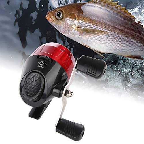 High Strength Spincast Fishing Reel,Easy to Use Push Button Casting Design,Instant Anti Reverse Clutch,Slingshot Outdoor Shooting Harpoon Dart Reel for Fishing Lovers,Beginners - color: Red