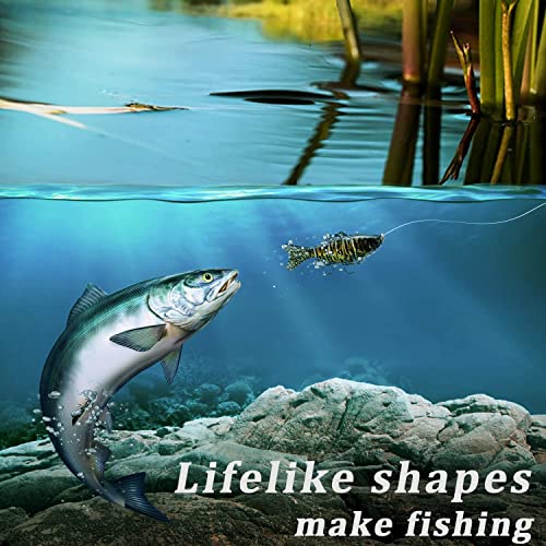 Multi-Segmented Fishing Lures, Glide Swim Bait Lure for Bass Fishing Stuff | Fishing Gear for Freshwater and Saltwater Glide Bait Swimbait Crank Baits Robotic Lure Set - color: 3-Pack-style
