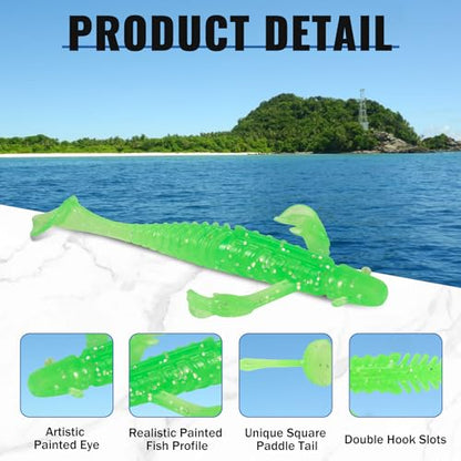 3" TPE Soft Plastic Paddle Tail Swimbaits | Fishing Lures for Bass, Trout, Crappie, and Walleye | Perfect for Texas Rig, Drop Shot, Shaky Head, and Split Shot Techniques