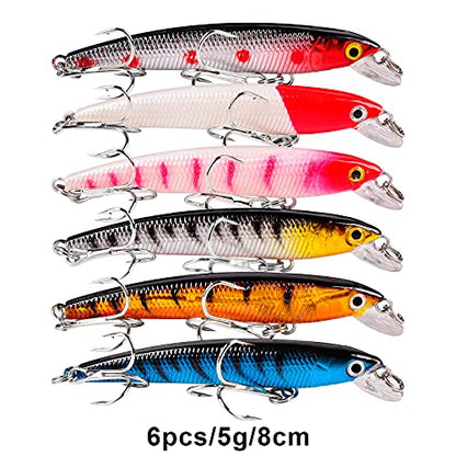 Bass Fishing Lures Kit Set Topwater Hard Baits Minnow Crankbait Pencil VIB Swimbait for Bass Pike Fit Saltwater and Freshwater - color: 480-48pcs