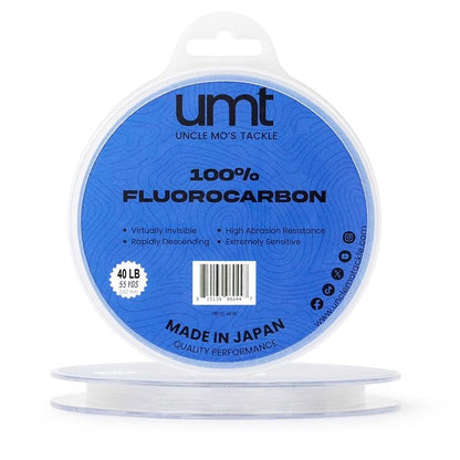 UMT Ghost Fluorocarbon Fishing Line Invisible Leader for Saltwater and Freshwater 20lb, 30lb, 40lb Options 55 Yards Abrasion Resistant, Ultra Durable - size: 40 Pounds 55 Yards