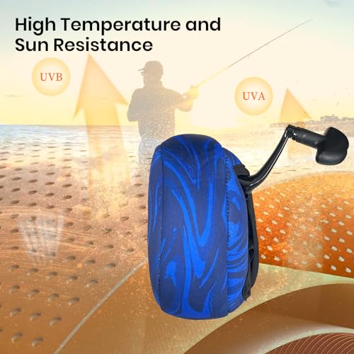 Pristis Spinning Reel Cover, Protective Pouch Bag made of 3mm Thick Impact Resistant Neoprene, Soft Adjustable Fishing Storage Protection Sleeve Case Accessory Gear for 1000-2000 series, size: S - size: S: 1000-2000 spinning reel - 1 Pack