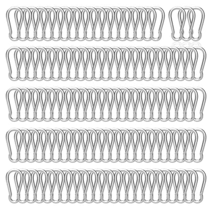 Heavy-Duty Carabiner Clip 1.57"–5.5", Black/Silver Spring Snap Hook, Quick Link Keychain Clip for Keys, Swing Set, Camping, Fishing, Hiking & Traveling (120–1350 lbs) - color: Silver, size: 1.55Inch(M4)-100PCS
