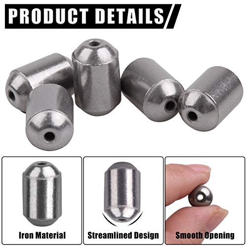 Iron Fishing Egg Sinker Weights 30pcs Fishing Sinkers and Weights Assortment Drop Bass Casting Sinker Weights with Fishing Tackle Box Kit for Saltwater Freshwater