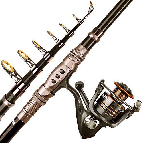 PLUSINNO Fishing Rod and Reel Combos Carbon Fiber Telescopic Fishing Pole with Reel Combo Sea Saltwater Freshwater Kit Fishing Rod Kit - color: Fishing rod+reel(No Lures&Line), size: 7.87 ft