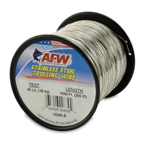 American Fishing Wire Stainless Steel Trolling Wire (Single Strand) - size: 1000 Feet, 40 Pound Test