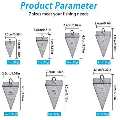 Pyramid Sinkers Fishing Weights, Saltwater Surf Fishing Sinkers Triangle Fishing Weights for Ocean Saltwater Surf Fishing Gear Tackle 1oz 2oz 3oz 4oz 5oz 6oz 8oz - color: 4oz - 10pcs