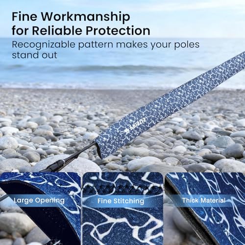 Pristis Fishing Rod Sleeve, Premium Neoprene Storage Cover Bag, 60'' Length Puncture Resistant Fly Fishing Rod Sock Tube Protector, Lightweight Protective Cover for Spinning Casting Trolling Poles