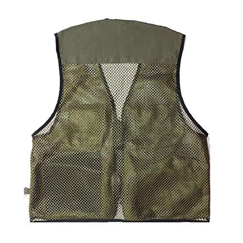 Foldable Outdoor Fishing Camping Travel Mesh Vest, Multi-Pockets Photography Lightweight Vests - color: Green, size: X-Large
