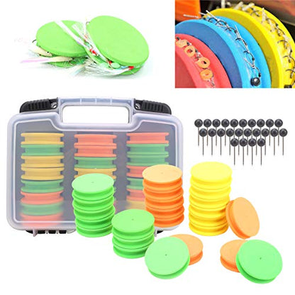 24pcs EVA Fishing Line Storage Spools, Winding Board Tool Bobbin Tackle Mix Color