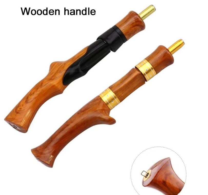 Pack of 1 62cm Portable Ice Fishing Pole - Wooden Handle Short Section Rod, Winter Outdoor Fishing Gear Fishing Rod - style: Casting Rod 1pcs
