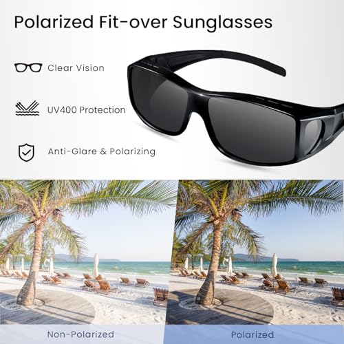 Pristis Safety Protection Fishing Gears Combination, 3 Pack Heavy Duty Zinger Retractors & Fit-Over Polarized Fishing Sunglasses, A Neat Option for Angler