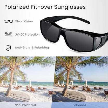 Pristis Safety Protection Fishing Gears Combination, 3 Pack Heavy Duty Zinger Retractors & Fit-Over Polarized Fishing Sunglasses, A Neat Option for Angler