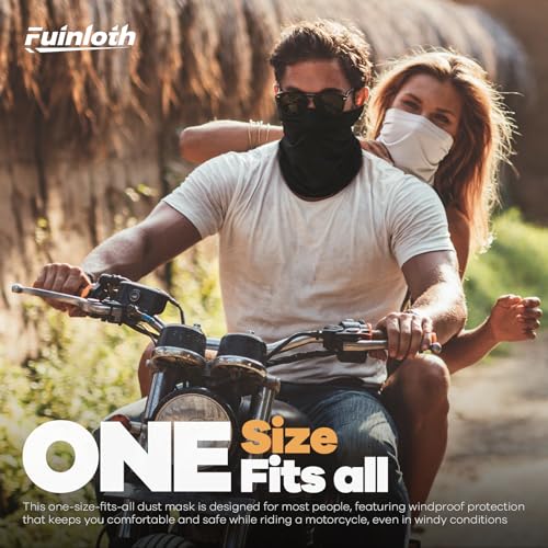 Fuinloth Neck Gaiter, 6 Pack Cooling UV Protection Bandana Face Mask Gator | Breathable Sweat Wicking, UPF 50, Sun Wind Dust Shield, Quick Dry & Washable, 95% Polyester 5% Spandex - color: Black+gray+green+sand+brown+jungle Leaf