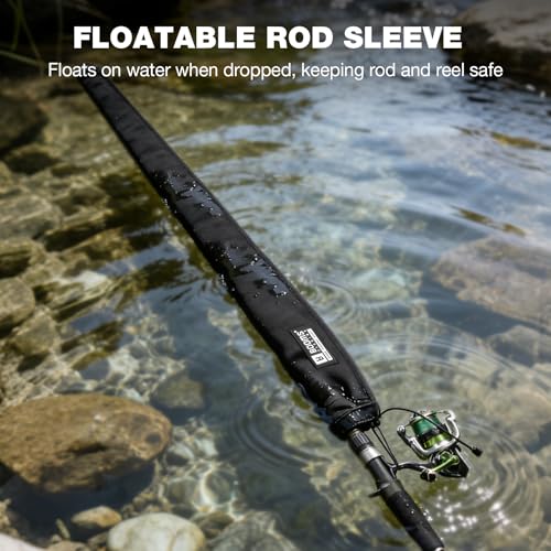 Booms Fishing Neoprene Rod Sleeve: Fishing Pole Sleeve - Protective Rod Socks with Hanging Loop & Adjustable Lanyard - RS8/9 Floating Pole Covers for Casting/Trolling, Spinning, Fly Rods - size: 68", style: Casting/Trolling
