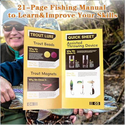 FONMANG 322-Piece Fishing Lures Kit - Buzz Bait/Spinner Baits/Jig/Frog, Fishing Tackle Box with Tackle Included, Soft Bait/Hooks/Weights, Fishing Gear Lure Kit Gift for Men Freshwater Bass Trout - color: C-320pcs Trout Fishing Kit