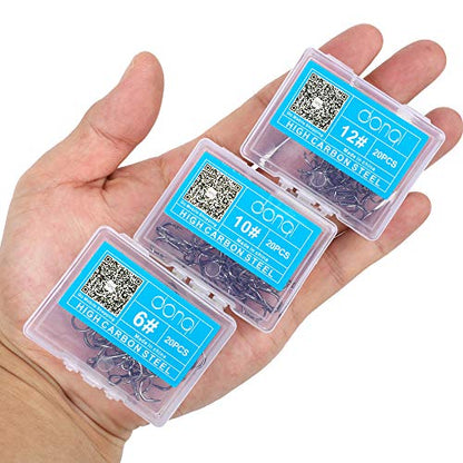 DONQL Fishing Hooks Treble Hook High Carbon Steel Treble Hooks Super Sharp Solid Triple Barbed Fish Hook - size: Size 3/0, Pack of 10
