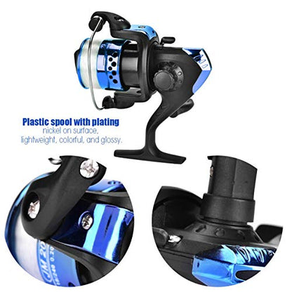 Fishing Reels,Light Weight, Ultra Smooth Powerful,Size 500 is for Ultralight/Ice Fishing,for Reel Rod, Raft Rod(Electroplating Blue)