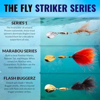 RoxStar Fly Strikers Proven Nationwide to Out-Fish Any Spinner | Hand-Tied in The USA | Most Versatile Fishing Spinner Ever! Trout, Bass, Steelhead