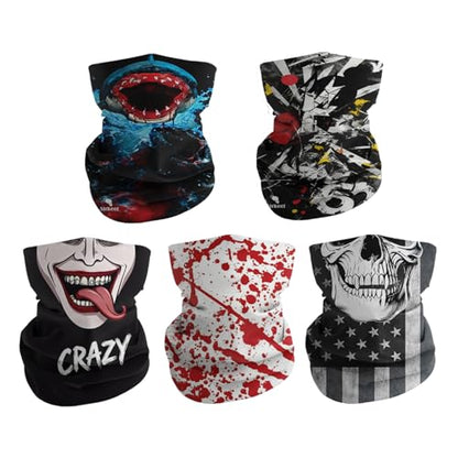 Breathable Neck Gaiter UPF 30+ Sun Protection Face Mask for Men & Women - color: 5pcs-series-2